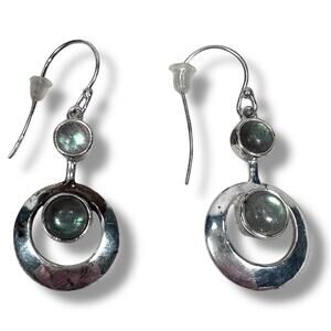 925 Sterling Silver Labradorite‎ Dangle Round Drop Earrings Jewelry For Women's